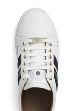 An image of the Fairfax & Favor Boston Leather Trainers in the colour White Leather Multi.