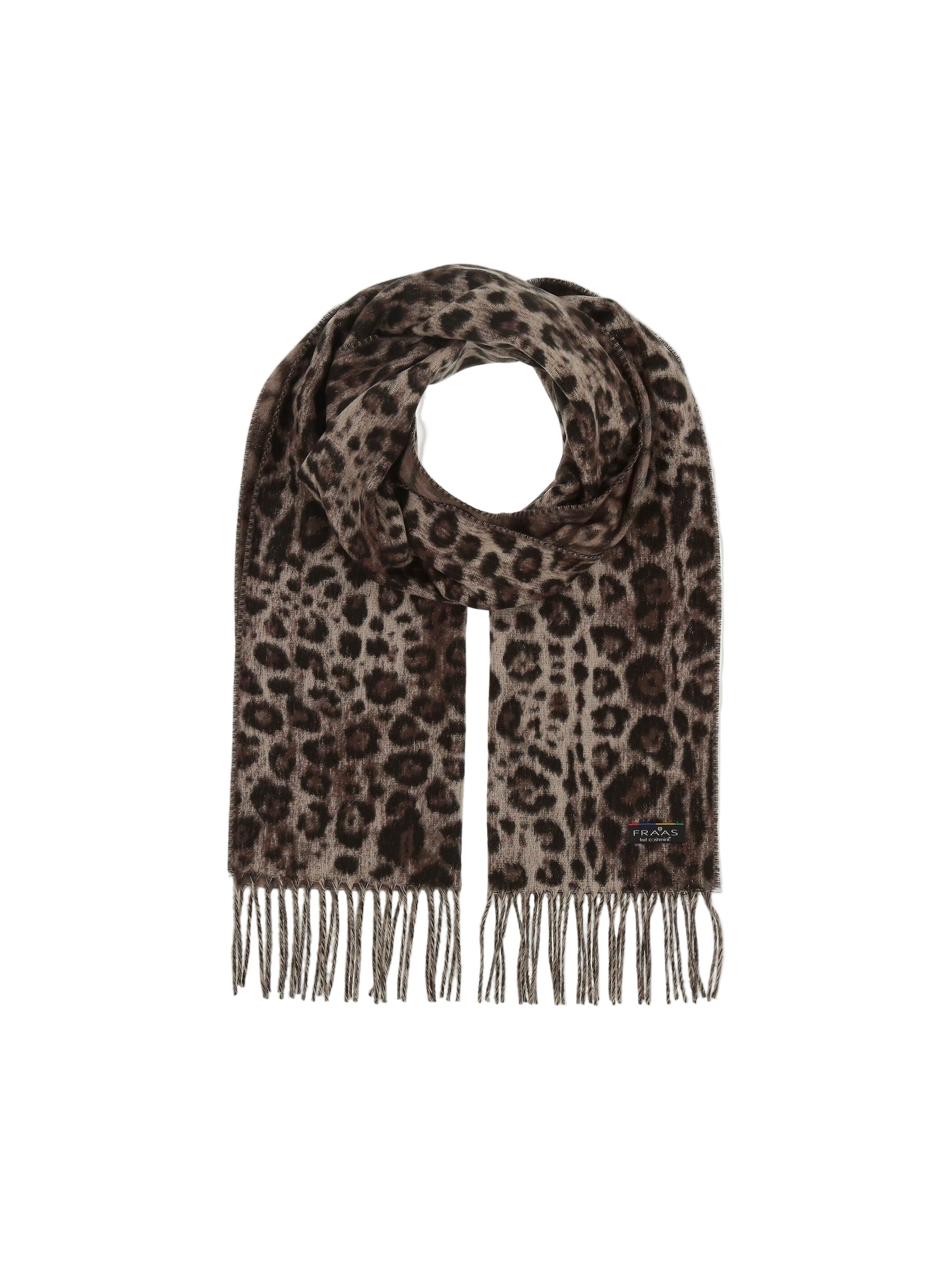 An image of the Fraas Animal Print Cashmink Scarf