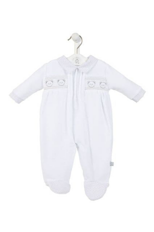 An image of the Dandelion Baby Bear Smock Sleepsuit