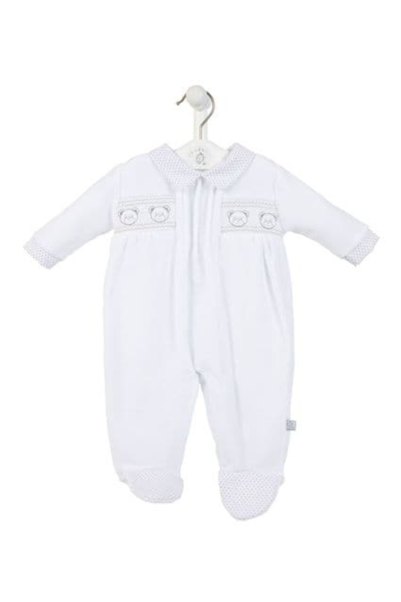 An image of the Dandelion Baby Bear Smock Sleepsuit