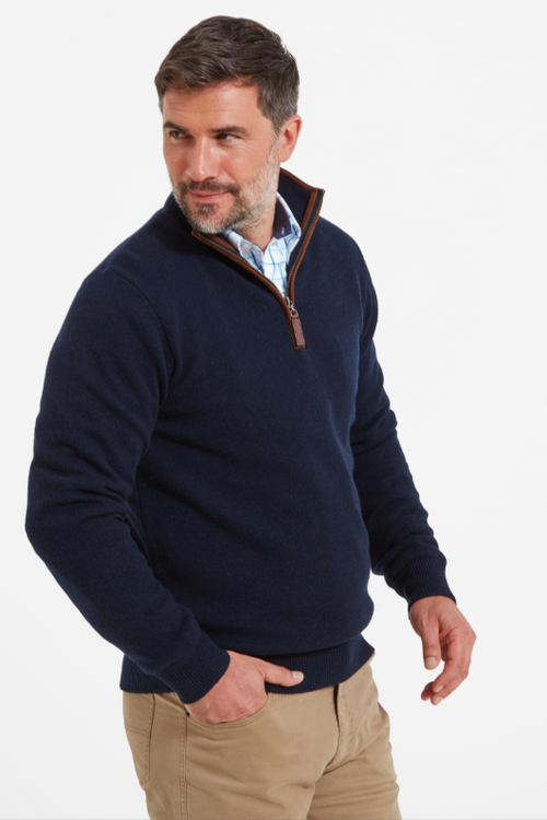 Cotton Cashmere 1/4 Zip Jumper