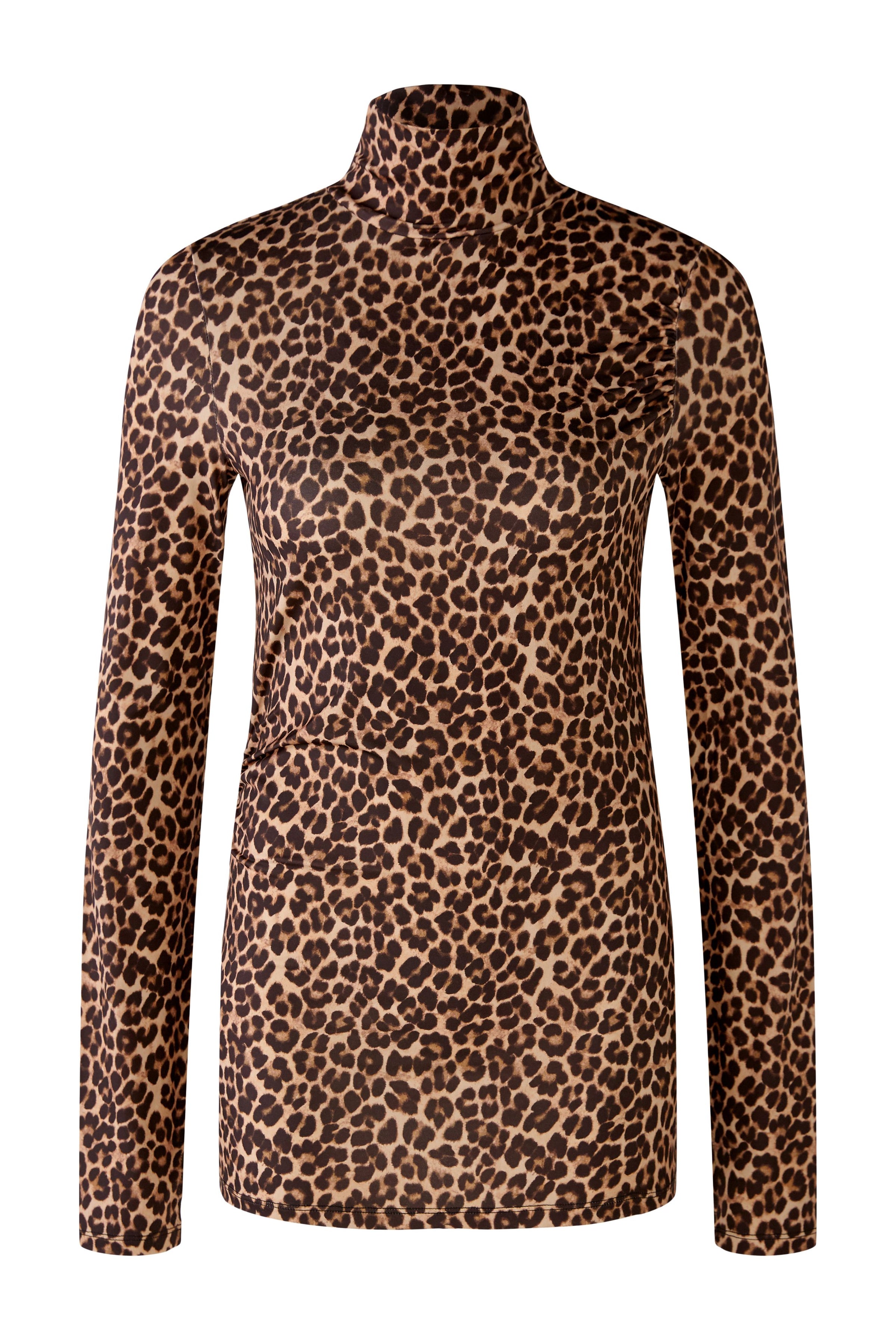 An image of the Oui Leopard Print Roll Neck