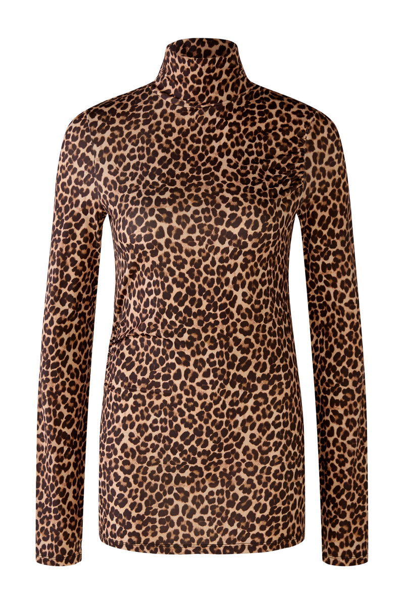 An image of the Oui Leopard Print Roll Neck