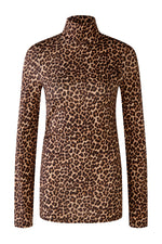 An image of the Oui Leopard Print Roll Neck