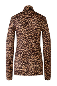 An image of the Oui Leopard Print Roll Neck