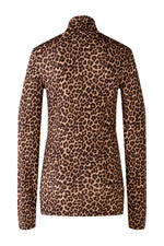 An image of the Oui Leopard Print Roll Neck