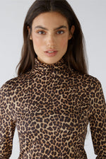 Leopard Print Roll Neck