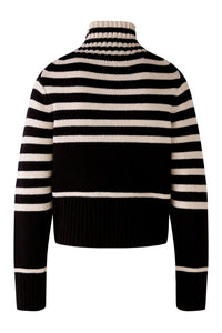 An image of the Oui High Neck Stripe Jumper