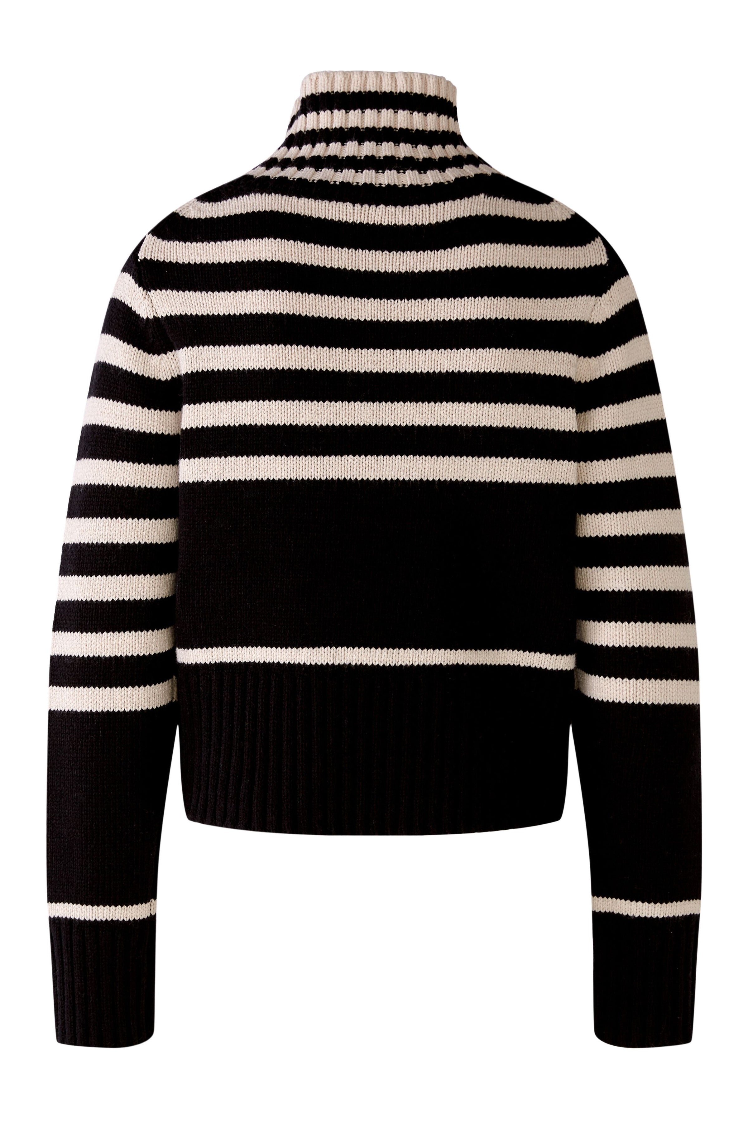 An image of the Oui High Neck Stripe Jumper