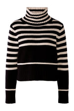 An image of the Oui High Neck Stripe Jumper