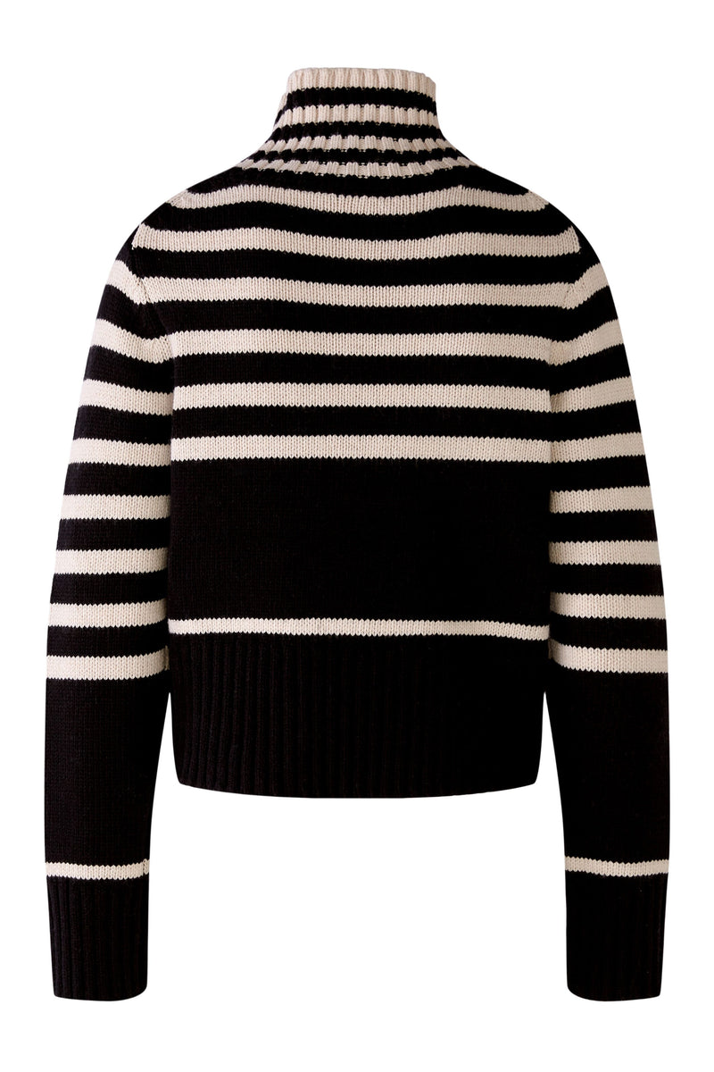 An image of the Oui High Neck Stripe Jumper