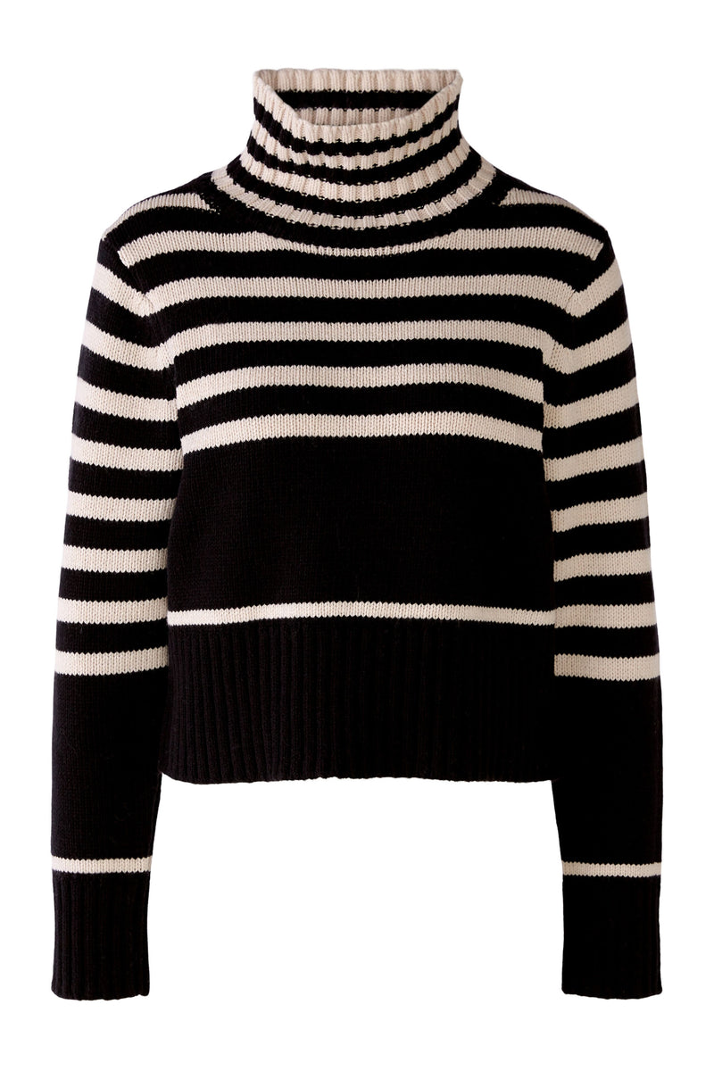 An image of the Oui High Neck Stripe Jumper