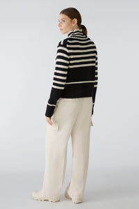 An image of the Oui High Neck Stripe Jumper