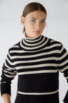 An image of the Oui High Neck Stripe Jumper