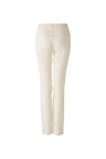 Oui Baxtor Cropped Jeggings. A slim fit, slightly shortened trouser with pockets, belt loops and zip closure, in the shade optic white.