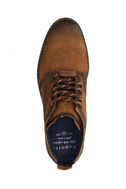 An image of the Bugatti Marcello Leather Lace-Up Boots in the colour Cognac.