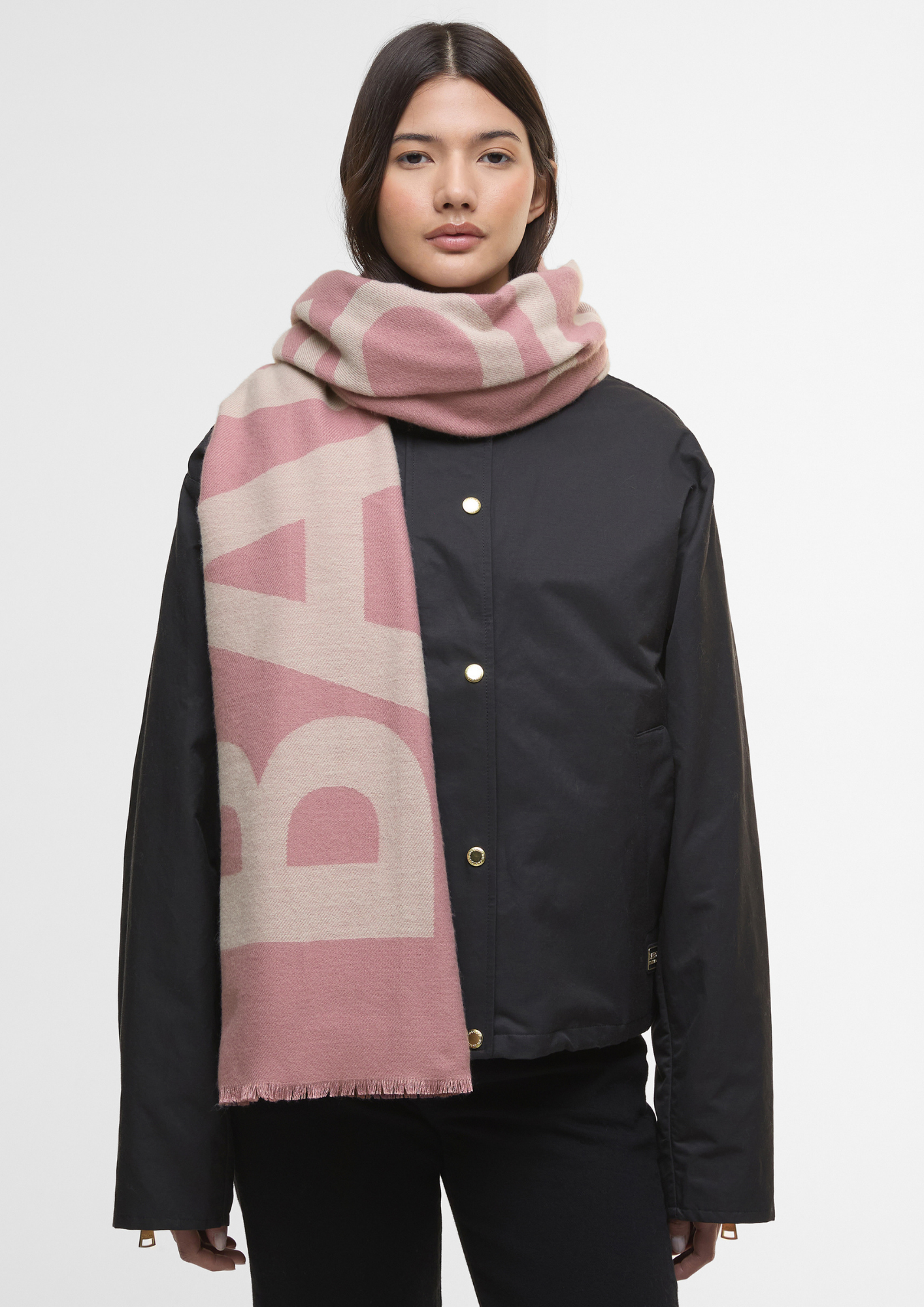 An image of the Barbour International Milla Logo Scarf
