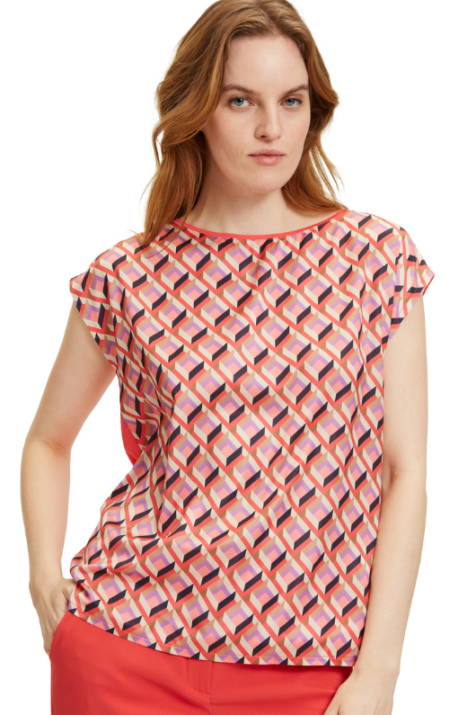 An image of the Betty Barclay Cap Sleeve Blouse Top