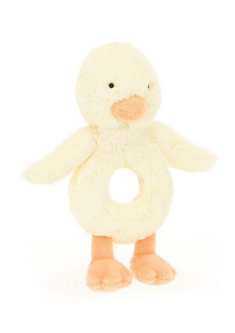 An image of the Jellycat Jellycat Bashful Duckling Ring Rattle