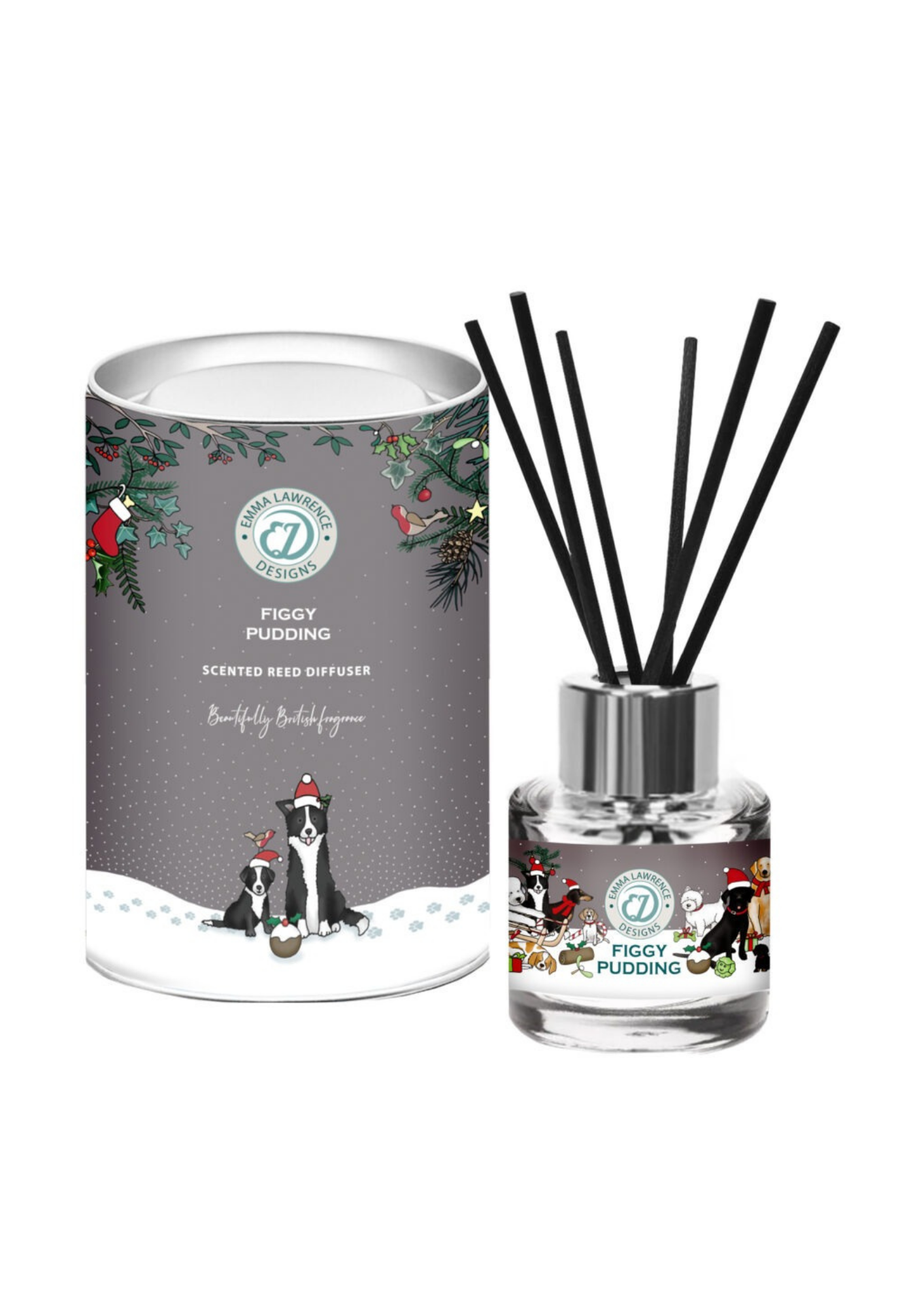 An image of the The Country Candle Company Emma Lawrence Festive Reed Diffuser 50ml