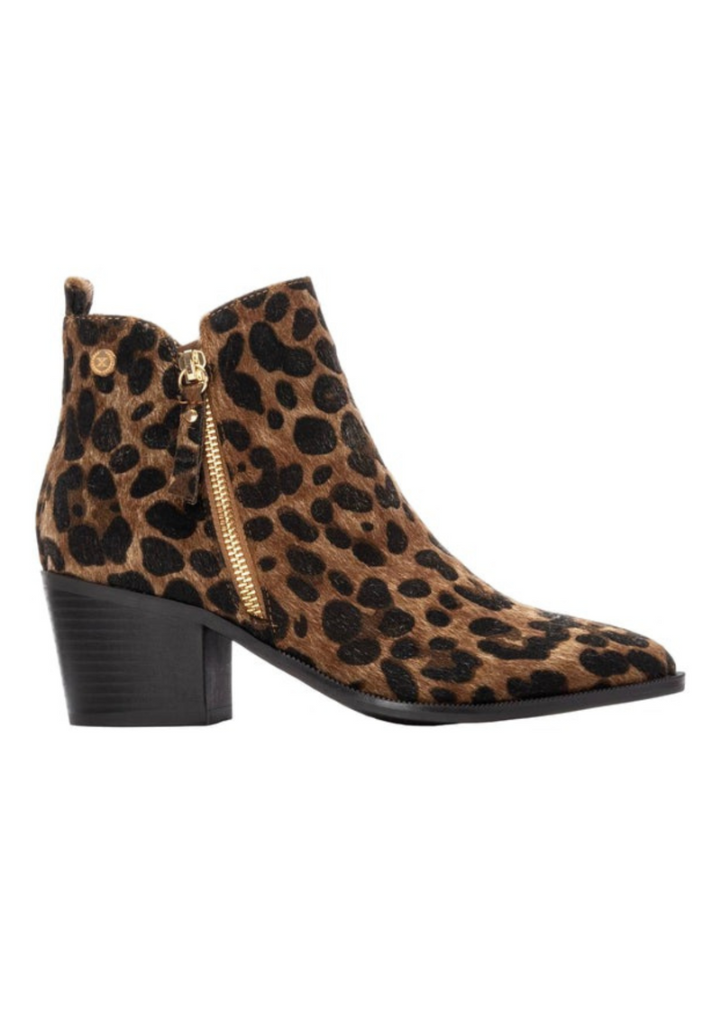 An image of the Xti Leopard Print Suede Ankle Boots