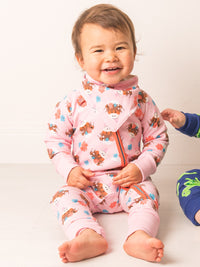An image of the Blade & Rose Bonnie Highland Cow Zip Up Romper