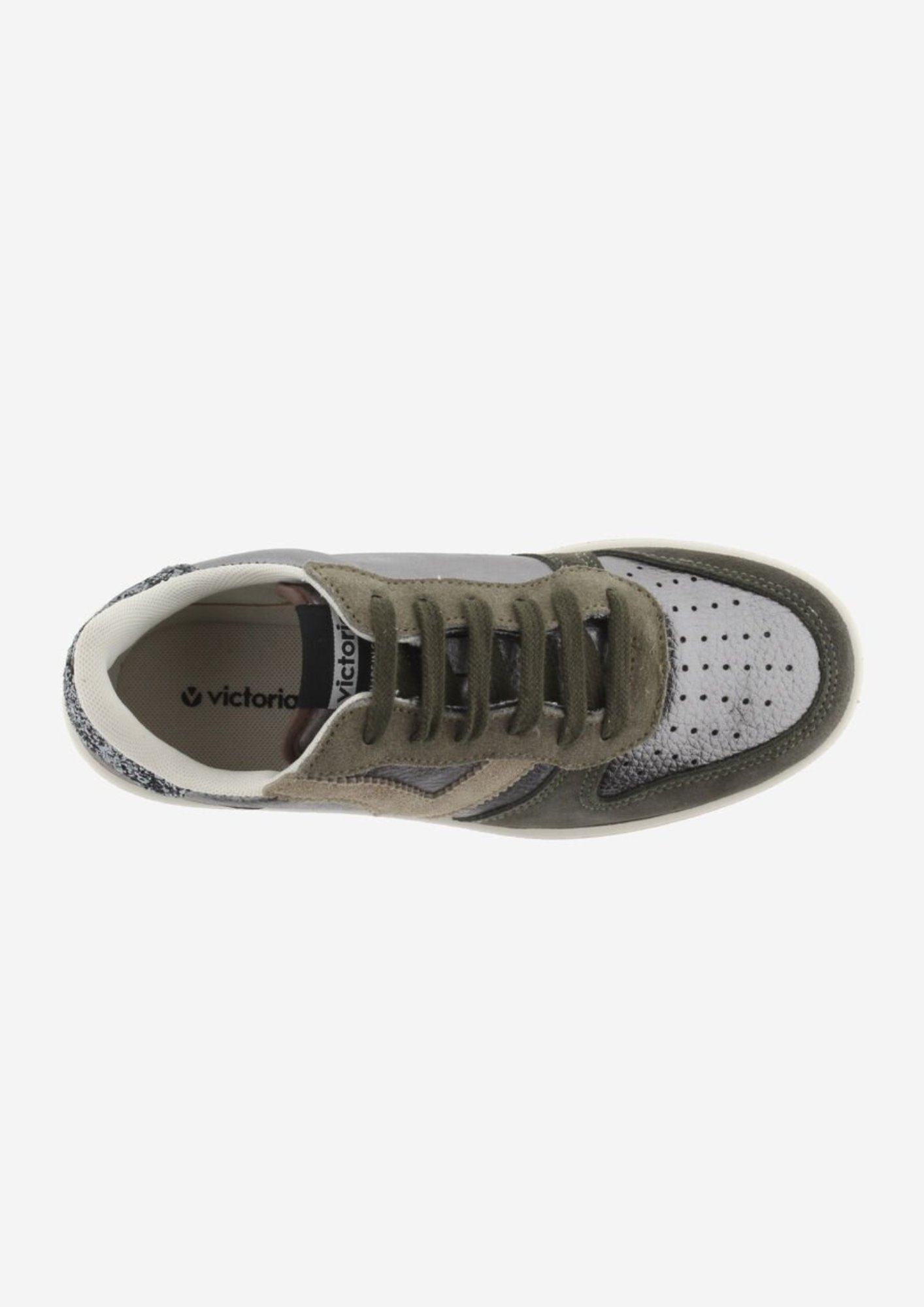 An image of the Victoria Madrid Metallic & Suede Trainer