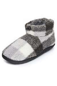 An image of the Bedroom Athletics Neeson Shorter Length Check Sherpa Slipper Boots