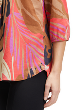 An image of the Betty Barclay Leaf Print Tunic-Style Blouse