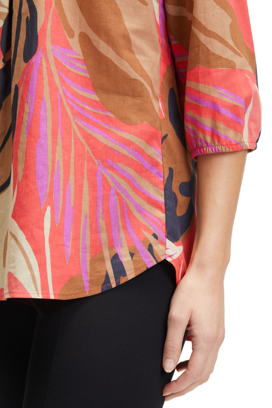 An image of the Betty Barclay Leaf Print Tunic-Style Blouse