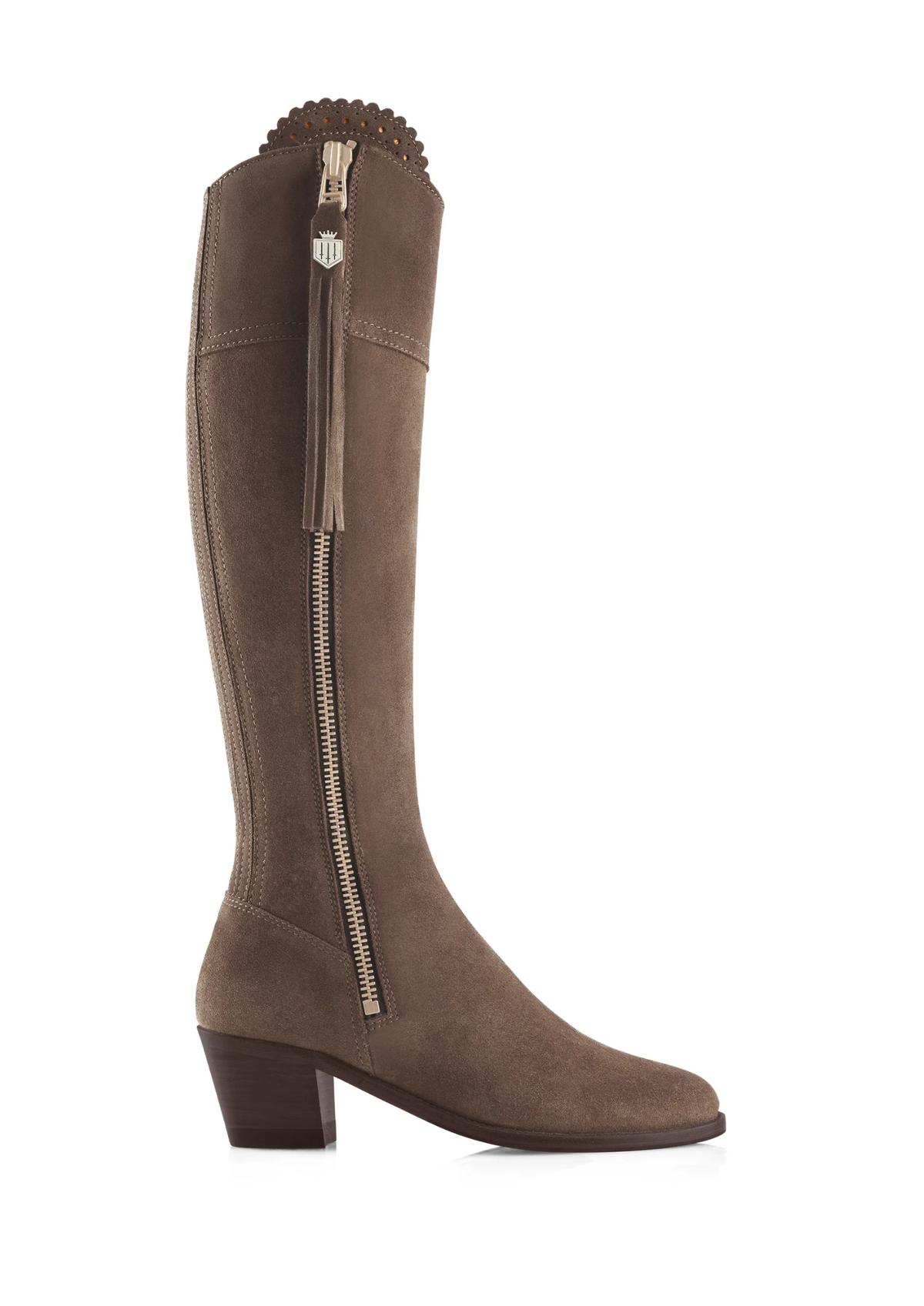 An image of the Fairfax & Favor Fairfax & Favor Heeled Regina Fog Suede