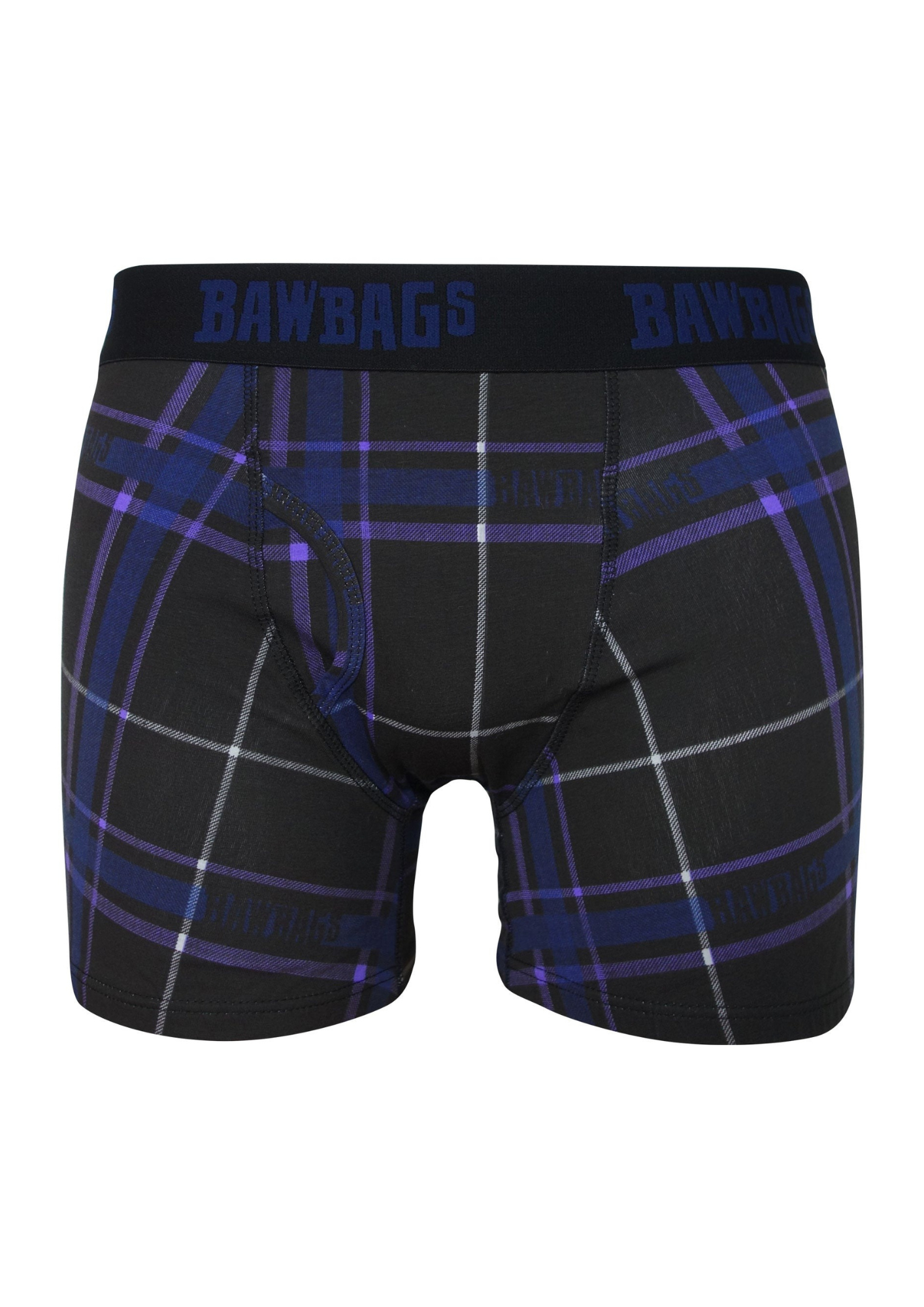 An image of the Bawbags Dark Tartan Boxers