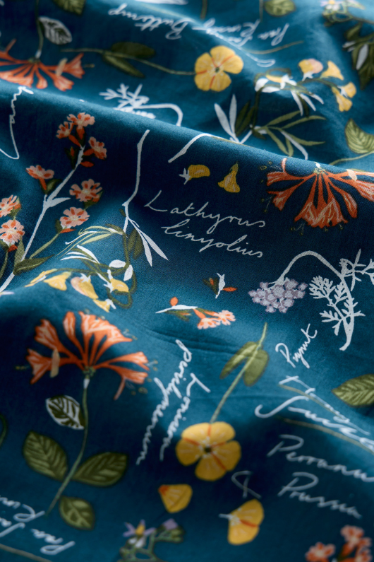 An image of the Seasal Garden Gate Cotton Top in the colour Coastal Collection Light Squid.