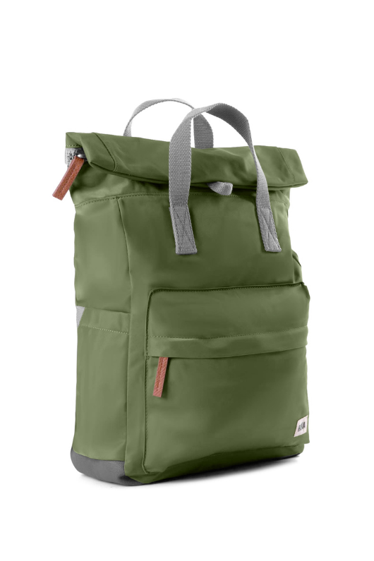 An image of the Roka London Canfield B Rucksack in the colour Avocado