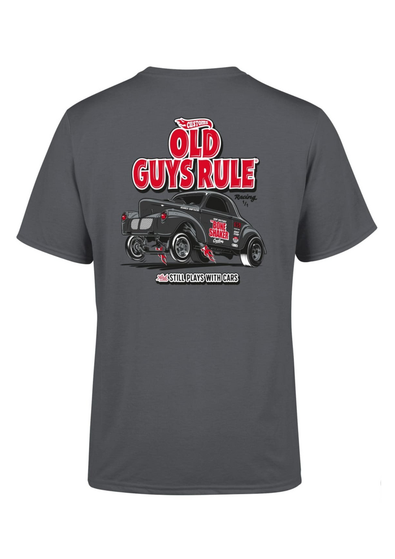 An image of the Old Guys Rule Still Plays With Cars T-Shirt