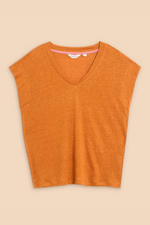 An image of the White Stuff Ivy Linen V-Neck Tee