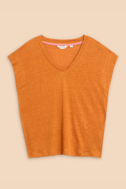 An image of the White Stuff Ivy Linen V-Neck Tee