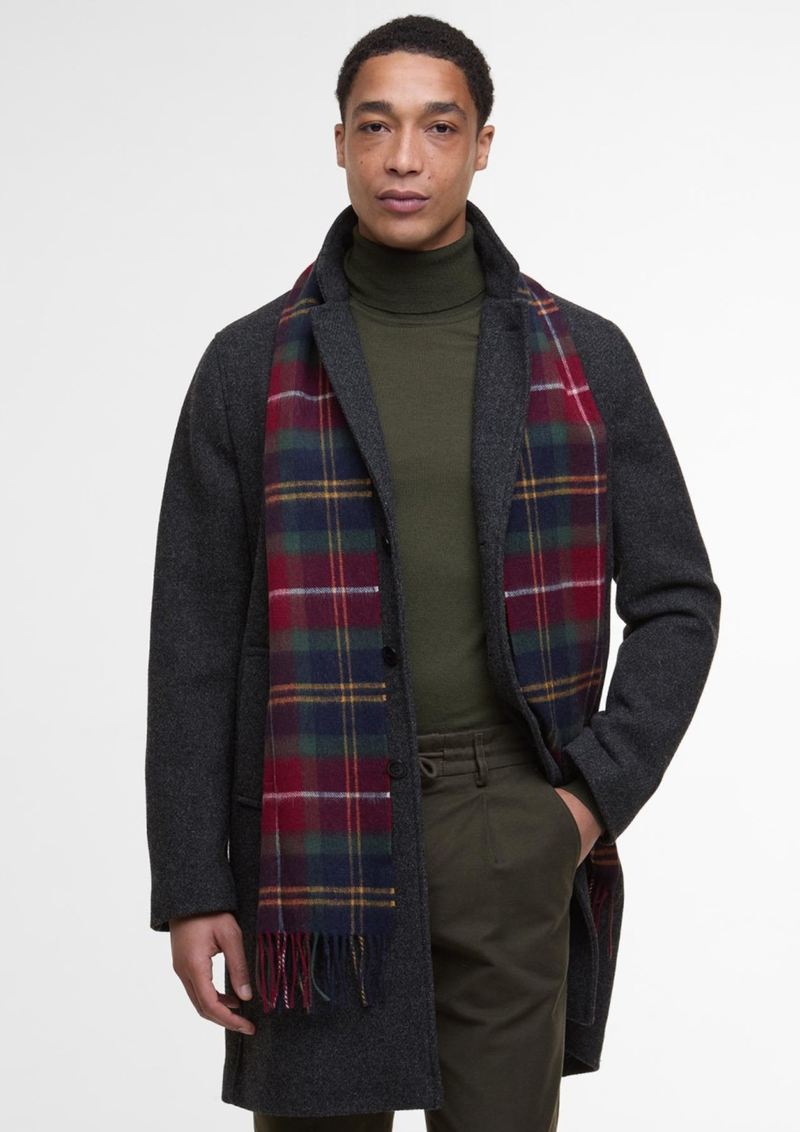 An image of the Barbour Wool Cashmere Tartan Scarf