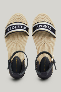 An image of the Tommy Hilfiger Hilfiger Monotype Webbing Strap Espadrille Sandals