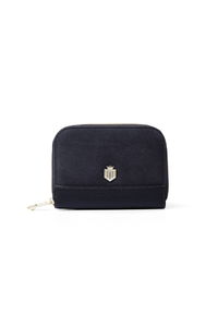 An image of the Fairfax & Favor Fairfax & Favor Mini Suede Salisbury Purse Navy