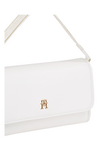 An image of the Tommy Hilfiger Monotype Flap Small Shoulder Bag in the colour Ecru.