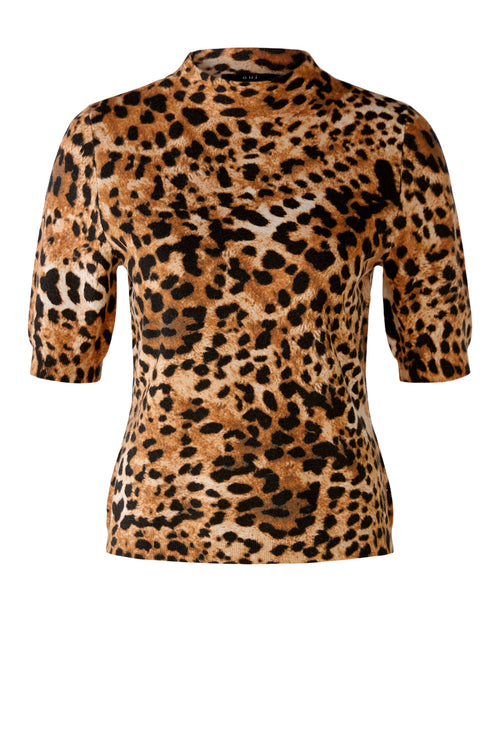An image of the Oui Half-Arm Jumper Leopard