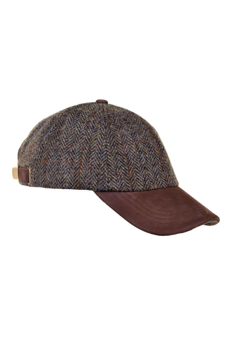 An image of the Heather Accessories Glencairn Harris Tweed Baseball Cap