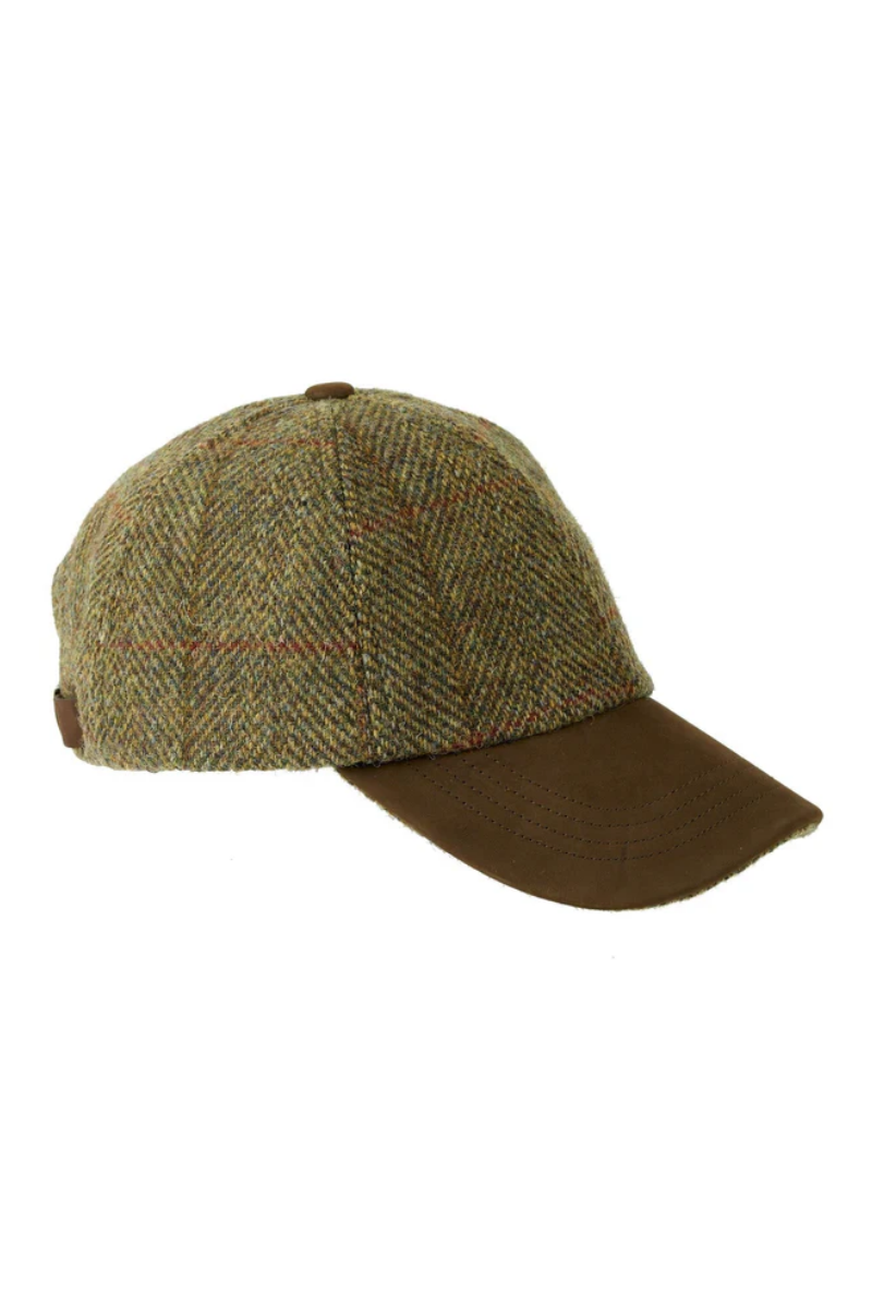 An image of the Heather Accessories Glencairn Harris Tweed Baseball Cap