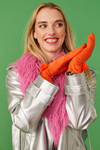 An image of the Jayley Suede Faux Pom Glove