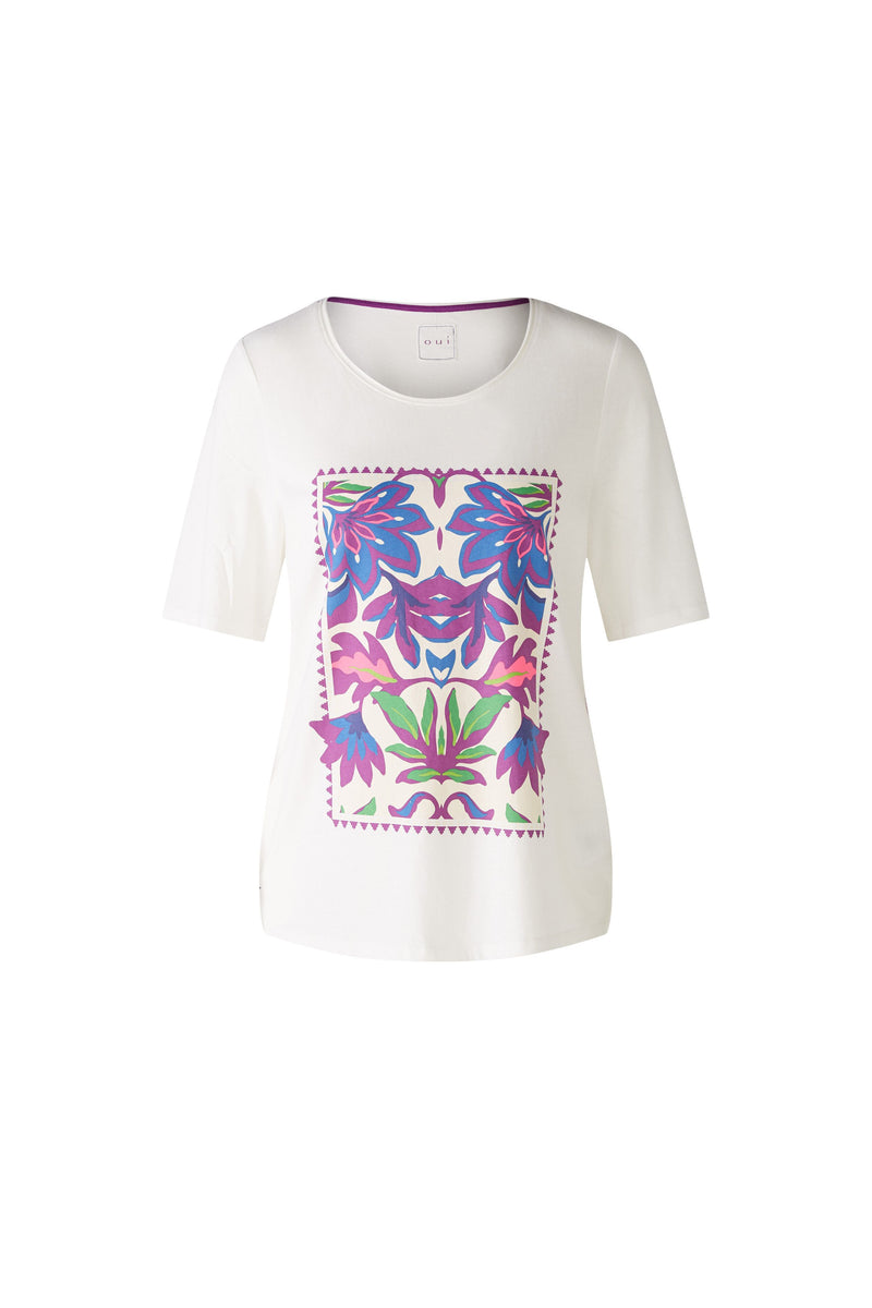 An image of the Oui Floral Motif T-Shirt