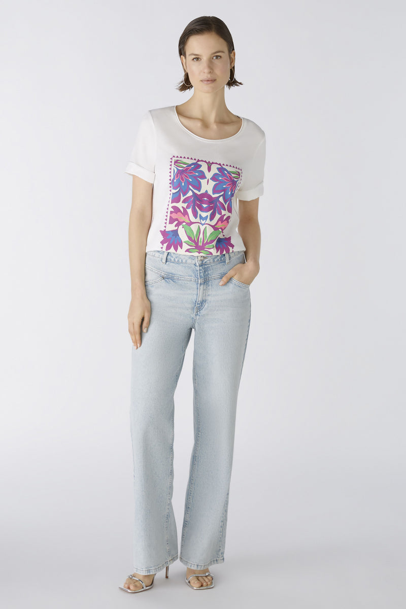 An image of the Oui Floral Motif T-Shirt