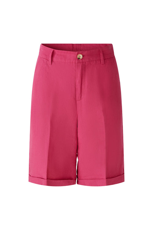 Oui Shorts. Pink Bermuda style long shorts in a medium rise fit with straight cut.