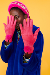 An image of the Jayley Suede Faux Pom Glove