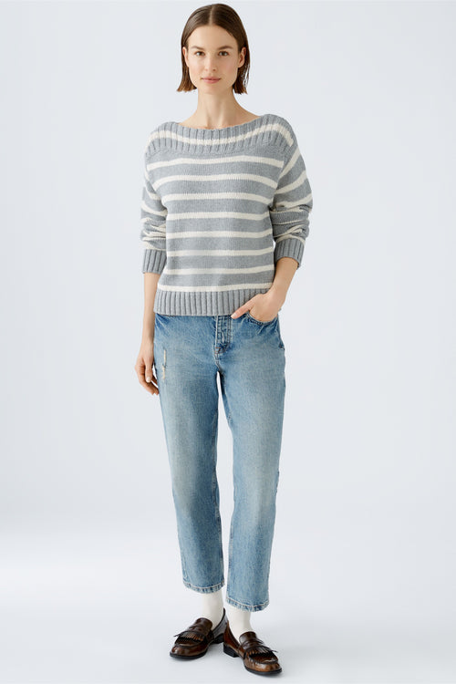 An image of the Oui Ribbed Striped Jumper